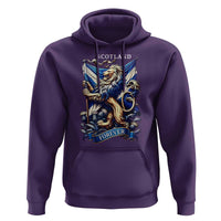 Scotland Forever Majestic Lion Rampant Holding Saltire Flag With Thistles Graphic Hoodie