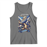 Scotland Forever Majestic Lion Rampant Holding Saltire Flag With Thistles Graphic Tank Top