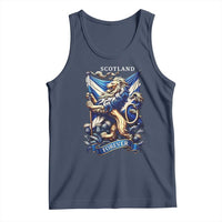 Scotland Forever Majestic Lion Rampant Holding Saltire Flag With Thistles Graphic Tank Top
