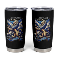 Scotland Forever Majestic Lion Rampant Holding Saltire Flag With Thistles Graphic Tumbler Cup
