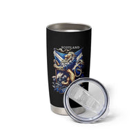 Scotland Forever Majestic Lion Rampant Holding Saltire Flag With Thistles Graphic Tumbler Cup