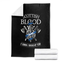 Scottish Blood Running Through My Veins Throw Blanket Viking Axe and Sword Heritage - Wonder Print Shop