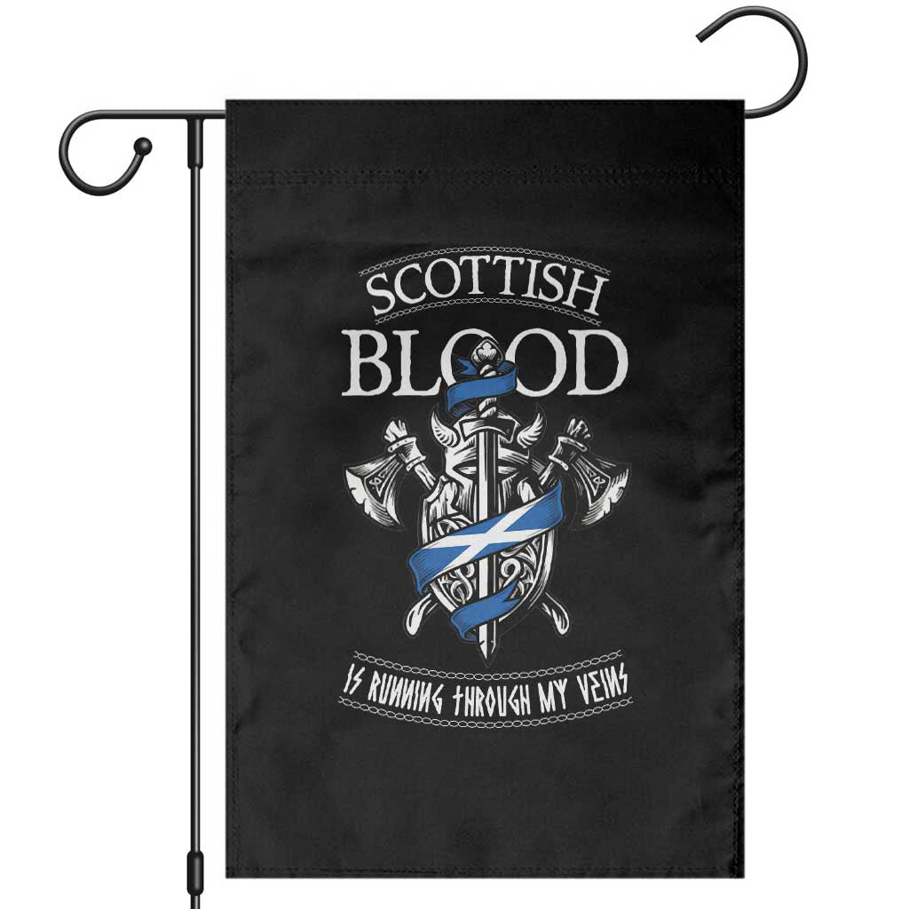 Scottish Blood Running Through My Veins Garden Flag Viking Axe and Sword Heritage - Wonder Print Shop