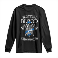 Scottish Blood Running Through My Veins Long Sleeve Shirt Viking Axe and Sword Heritage - Wonder Print Shop