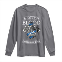 Scottish Blood Running Through My Veins Long Sleeve Shirt Viking Axe and Sword Heritage - Wonder Print Shop
