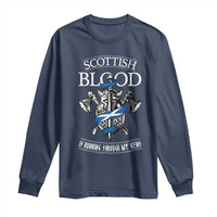 Scottish Blood Running Through My Veins Long Sleeve Shirt Viking Axe and Sword Heritage - Wonder Print Shop