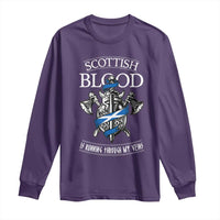 Scottish Blood Running Through My Veins Long Sleeve Shirt Viking Axe and Sword Heritage - Wonder Print Shop