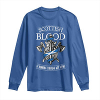 Scottish Blood Running Through My Veins Long Sleeve Shirt Viking Axe and Sword Heritage - Wonder Print Shop
