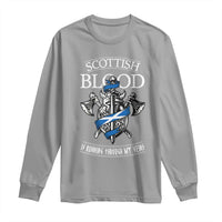 Scottish Blood Running Through My Veins Long Sleeve Shirt Viking Axe and Sword Heritage - Wonder Print Shop