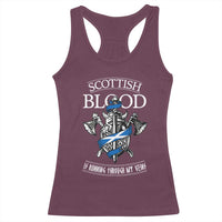 Scottish Blood Running Through My Veins Racerback Tank Top Viking Axe and Sword Heritage - Wonder Print Shop