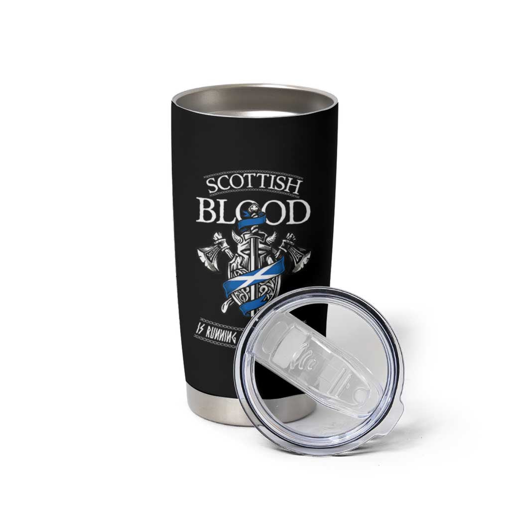 Scottish Blood Running Through My Veins Tumbler Cup Viking Axe and Sword Heritage - Wonder Print Shop
