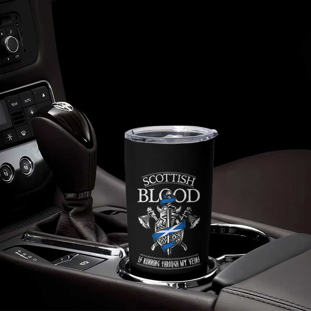 Scottish Blood Running Through My Veins Tumbler Cup Viking Axe and Sword Heritage - Wonder Print Shop