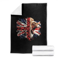 Roaring British Lion Flag Throw Blanket Union Jack UK Pride - Wonder Print Shop