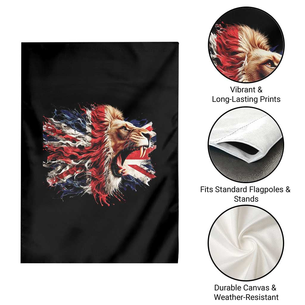 Roaring British Lion Flag Garden Flag Union Jack UK Pride - Wonder Print Shop