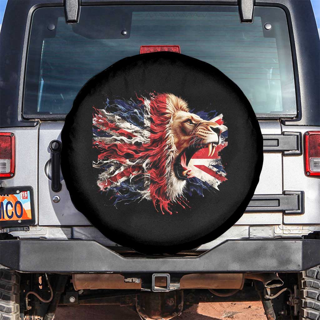 Roaring British Lion Flag Spare Tire Cover Union Jack UK Pride - Wonder Print Shop