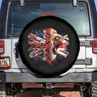 Roaring British Lion Flag Spare Tire Cover Union Jack UK Pride - Wonder Print Shop
