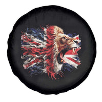 Roaring British Lion Flag Spare Tire Cover Union Jack UK Pride - Wonder Print Shop