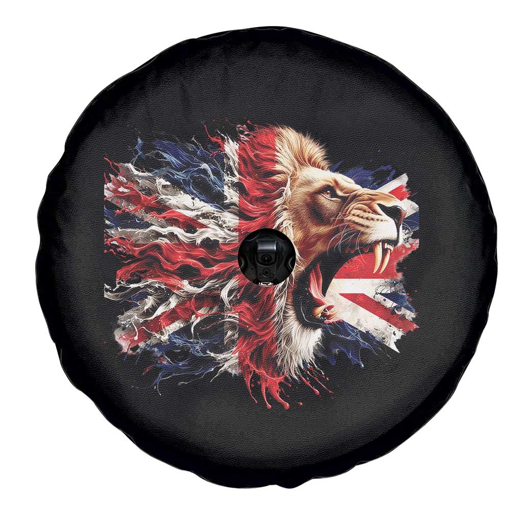 Roaring British Lion Flag Spare Tire Cover Union Jack UK Pride - Wonder Print Shop