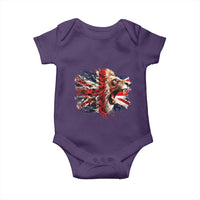 Roaring British Lion Flag Baby Onesie Union Jack UK Pride - Wonder Print Shop