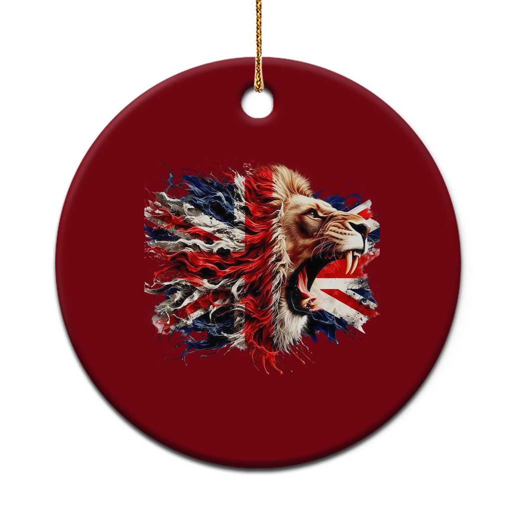 Roaring British Lion Flag Ceramic Ornament Union Jack UK Pride - Wonder Print Shop