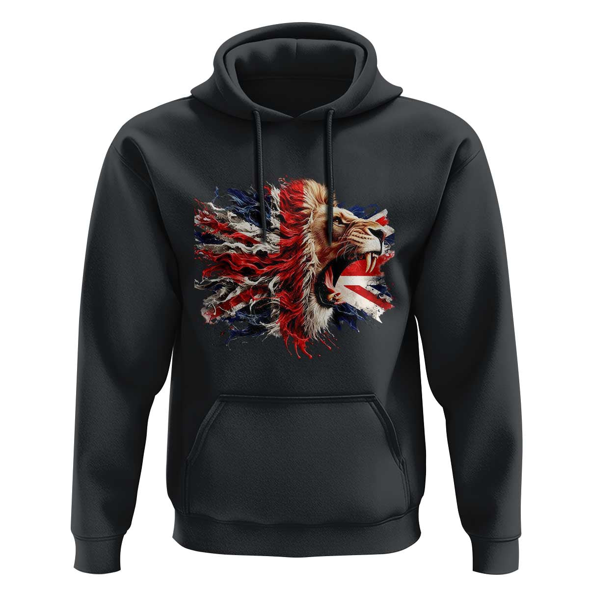 Roaring British Lion Flag Hoodie Union Jack UK Pride - Wonder Print Shop