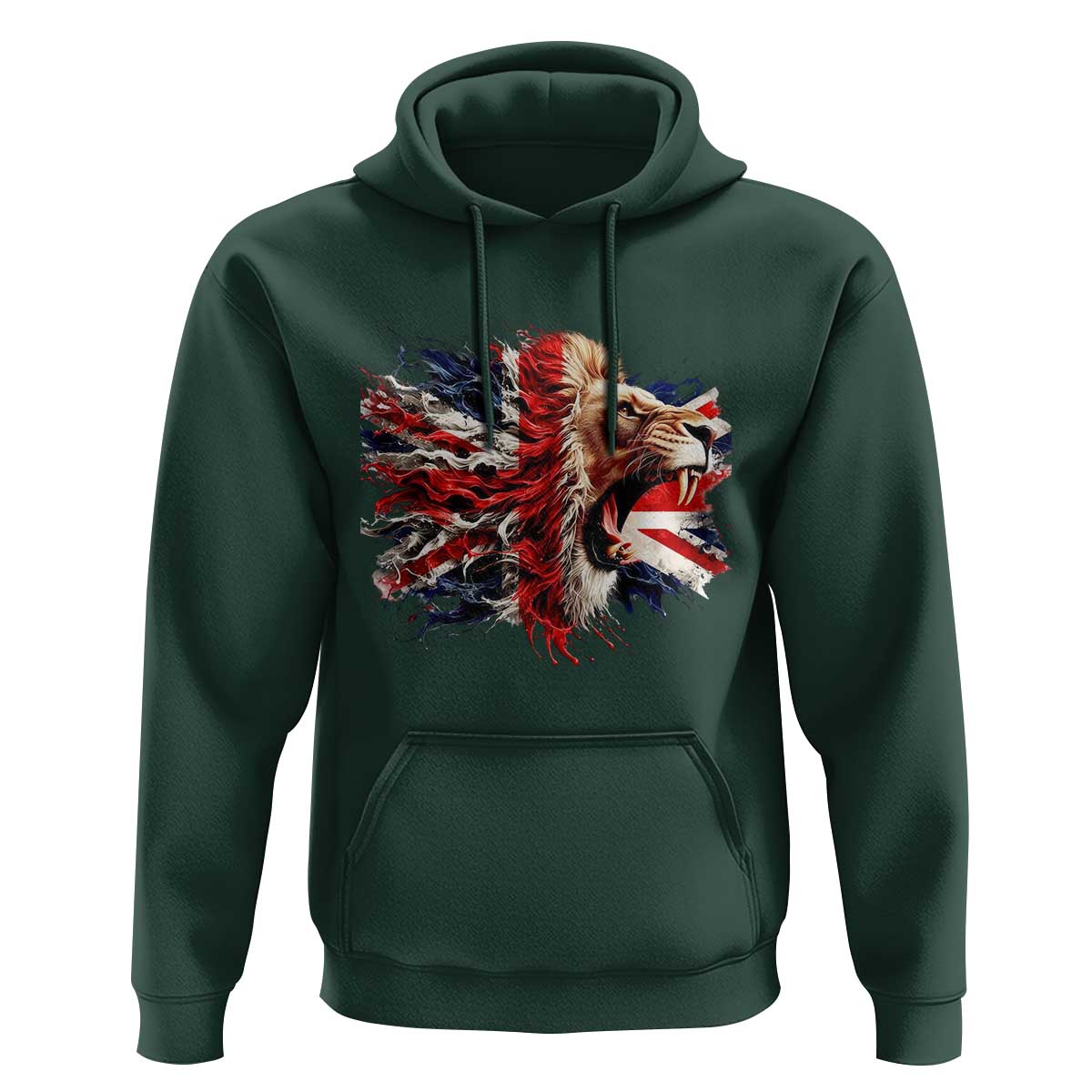 Roaring British Lion Flag Hoodie Union Jack UK Pride - Wonder Print Shop