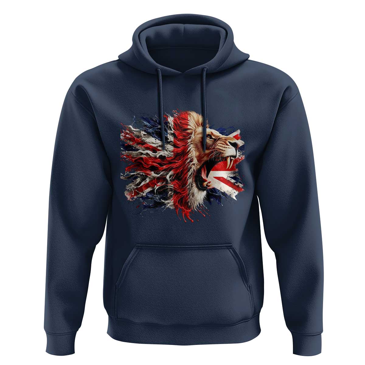 Roaring British Lion Flag Hoodie Union Jack UK Pride - Wonder Print Shop