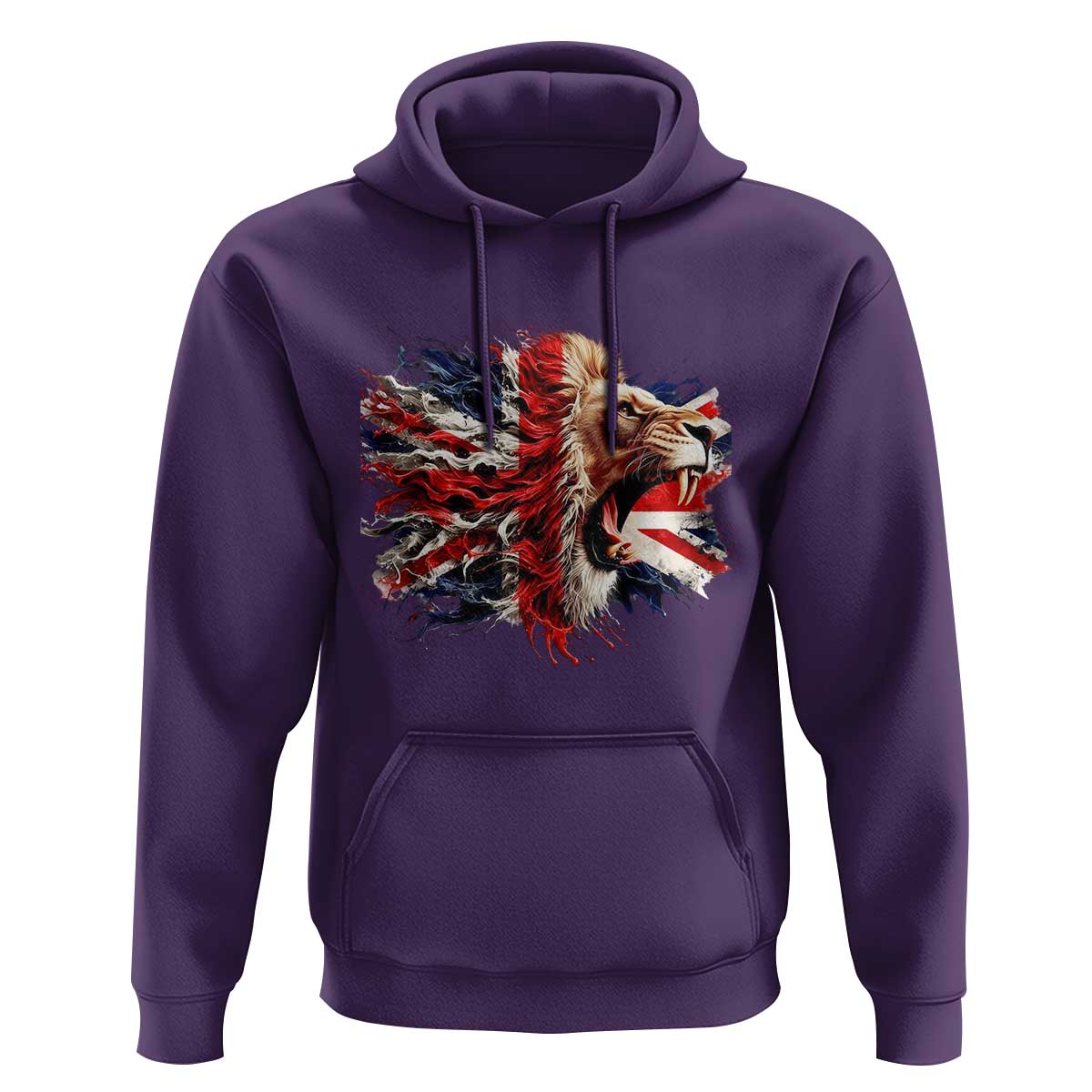 Roaring British Lion Flag Hoodie Union Jack UK Pride - Wonder Print Shop