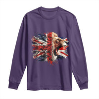 Roaring British Lion Flag Long Sleeve Shirt Union Jack UK Pride - Wonder Print Shop