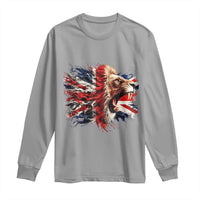 Roaring British Lion Flag Long Sleeve Shirt Union Jack UK Pride - Wonder Print Shop