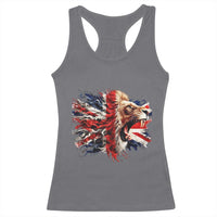 Roaring British Lion Flag Racerback Tank Top Union Jack UK Pride - Wonder Print Shop