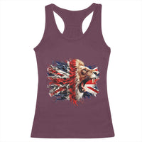 Roaring British Lion Flag Racerback Tank Top Union Jack UK Pride - Wonder Print Shop