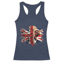 Roaring British Lion Flag Racerback Tank Top Union Jack UK Pride - Wonder Print Shop