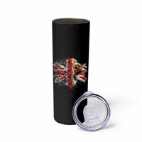 Roaring British Lion Flag Skinny Tumbler Union Jack UK Pride - Wonder Print Shop