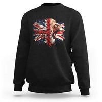 Roaring British Lion Flag Sweatshirt Union Jack UK Pride - Wonder Print Shop
