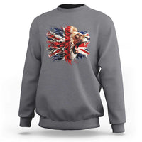 Roaring British Lion Flag Sweatshirt Union Jack UK Pride - Wonder Print Shop