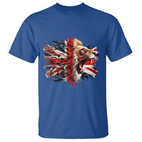 Roaring British Lion Flag T Shirt Union Jack UK Pride - Wonder Print Shop