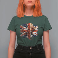 Roaring British Lion Flag T Shirt For Women Union Jack UK Pride - Wonder Print Shop