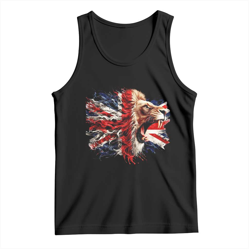 Roaring British Lion Flag Tank Top Union Jack UK Pride - Wonder Print Shop