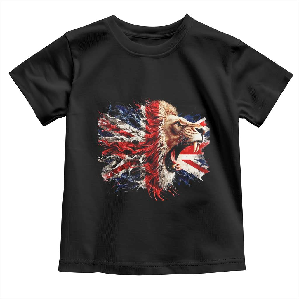 Roaring British Lion Flag Toddler T Shirt Union Jack UK Pride - Wonder Print Shop
