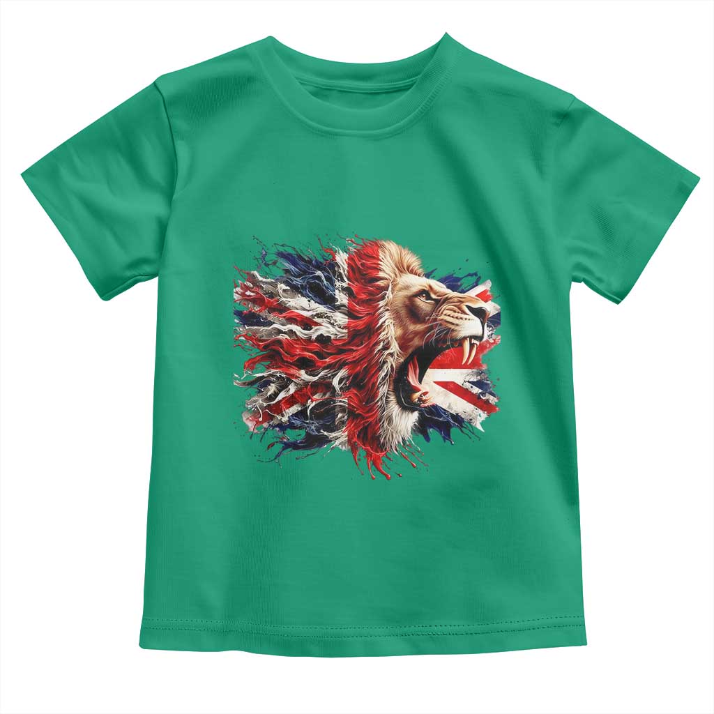 Roaring British Lion Flag Toddler T Shirt Union Jack UK Pride - Wonder Print Shop