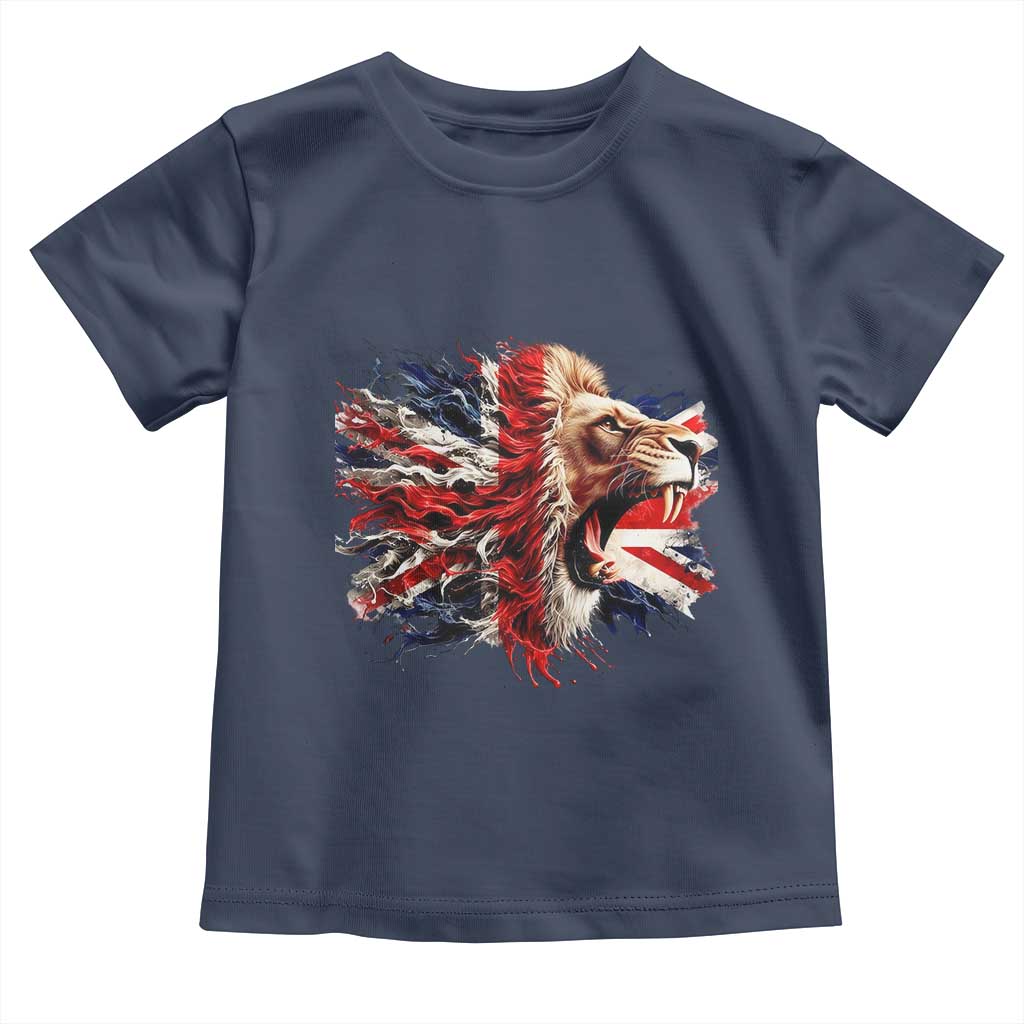 Roaring British Lion Flag Toddler T Shirt Union Jack UK Pride - Wonder Print Shop