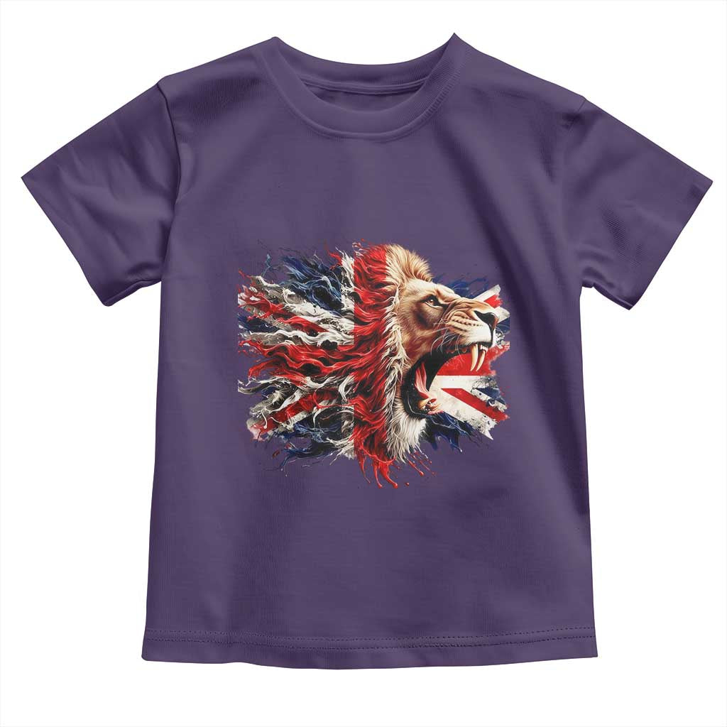 Roaring British Lion Flag Toddler T Shirt Union Jack UK Pride - Wonder Print Shop