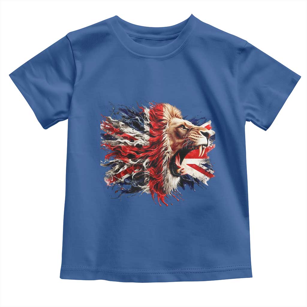 Roaring British Lion Flag Toddler T Shirt Union Jack UK Pride - Wonder Print Shop