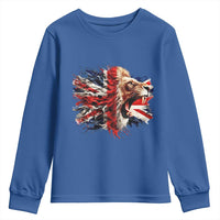 Roaring British Lion Flag Youth Sweatshirt Union Jack UK Pride - Wonder Print Shop