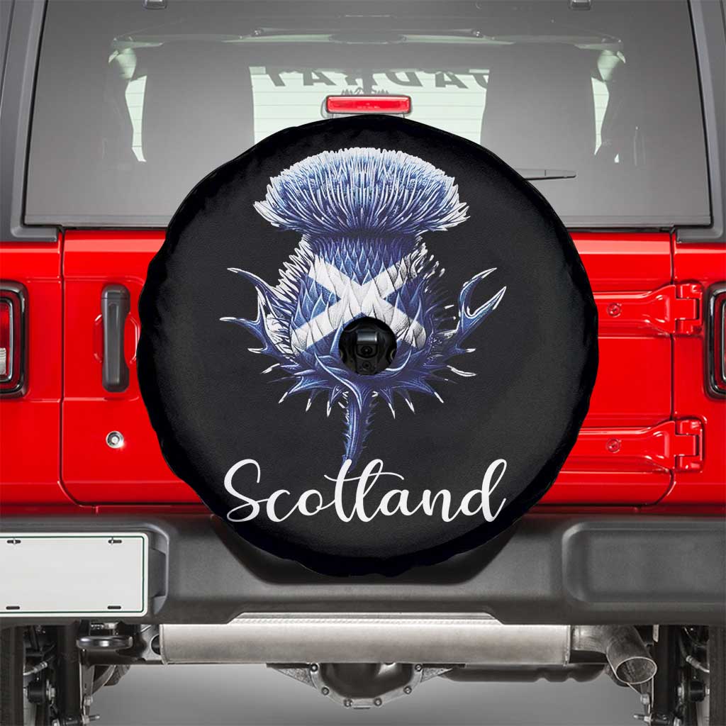 Scotland Thistle Floral Emblem Saltire Flag Spare Tire Cover Patriotic Scottish Heritage