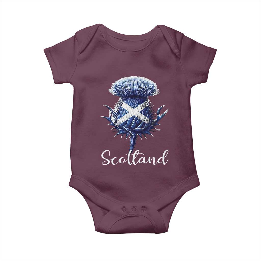 Scotland Thistle Floral Emblem Saltire Flag Baby Onesie Patriotic Scottish Heritage