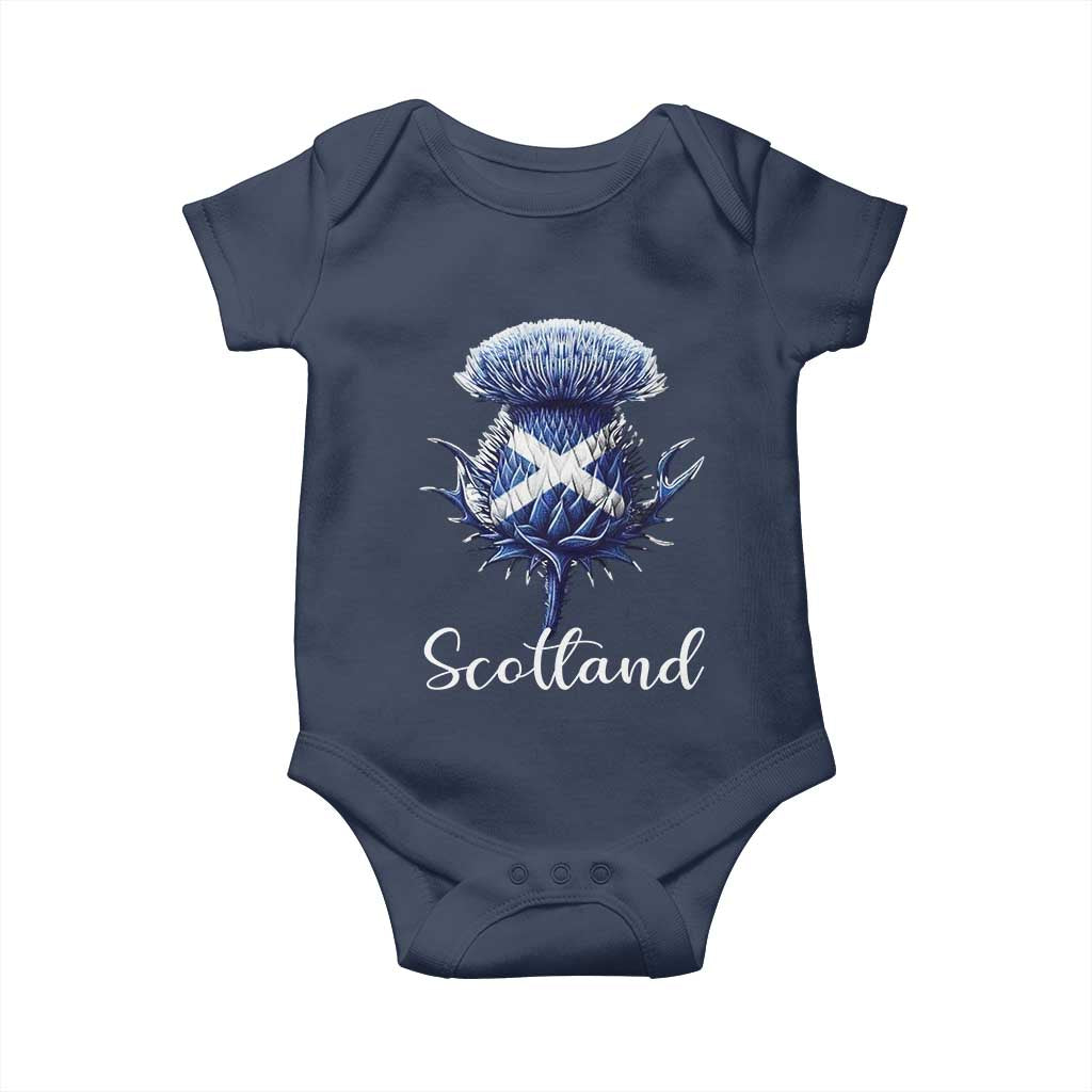 Scotland Thistle Floral Emblem Saltire Flag Baby Onesie Patriotic Scottish Heritage