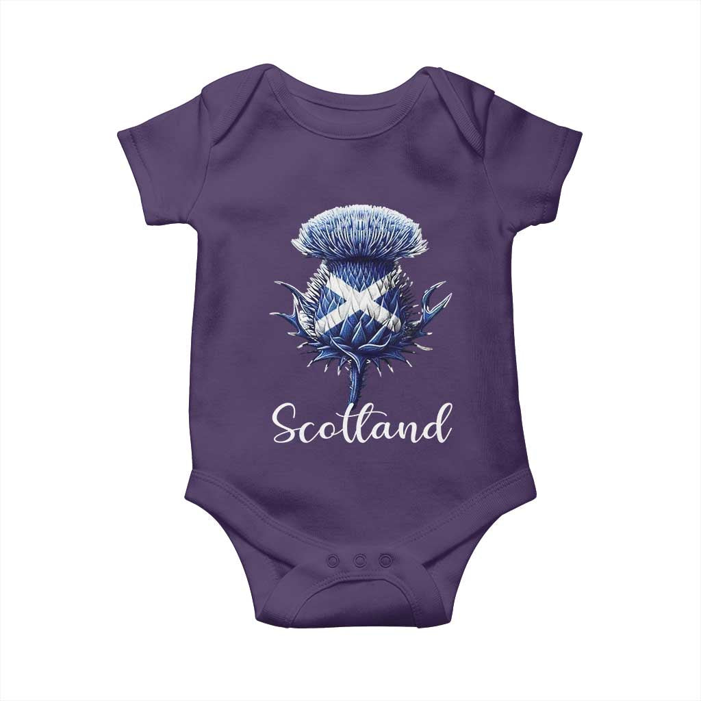 Scotland Thistle Floral Emblem Saltire Flag Baby Onesie Patriotic Scottish Heritage
