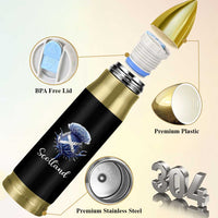 Scotland Thistle Floral Emblem Saltire Flag Bullet Tumbler Patriotic Scottish Heritage
